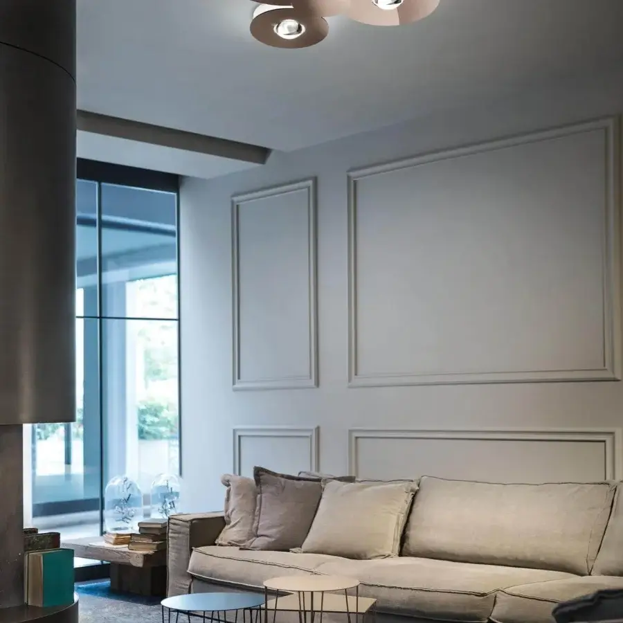 Superior Lodes Bugia ceiling lamp with clustered round shades crafted in matte finish metal
