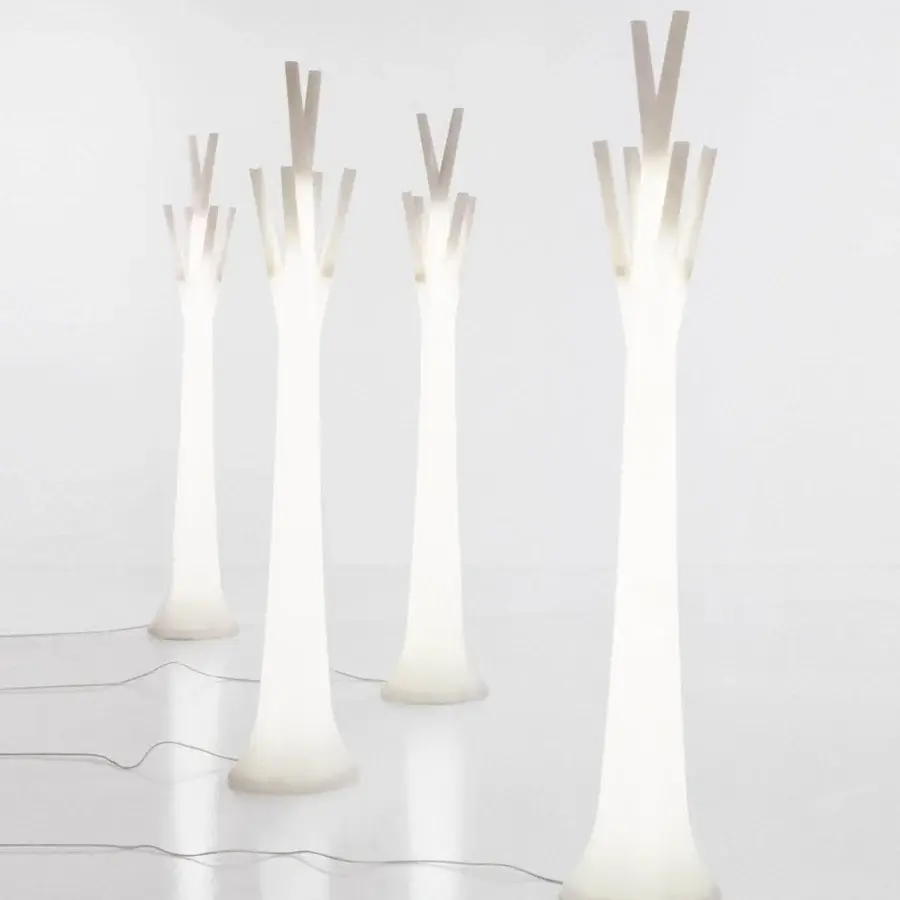 Superior Bonaldo Tree coat stand crafted in matte polyethylene with an off-white finish and stylized tree silhouette