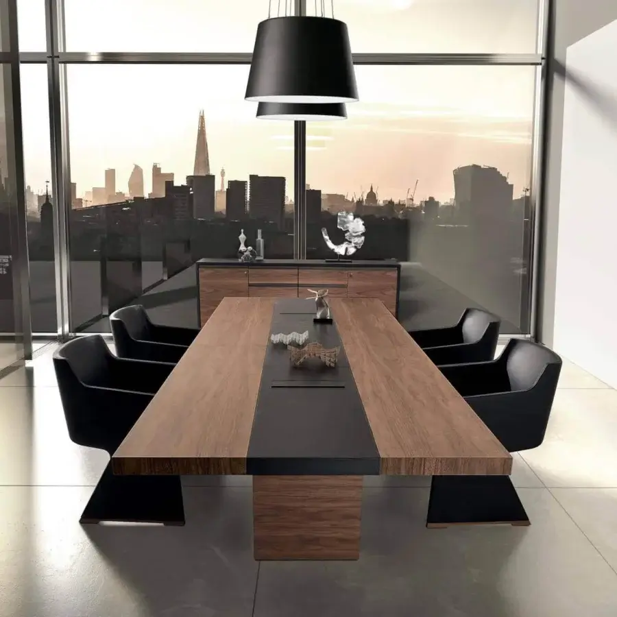 Elegant 4 Mariani Ophy armchair fully covered in luxurious black leather with casters for ease of movement
