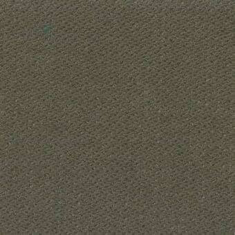 Mariani S Brera fabric sample, olive green woven textile, granular texture with teal spot, from the Brera collection.