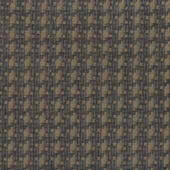 Woven fabric sample, charcoal gray and beige, geometric interlocking squares create a textured, pixelated pattern; label reads "mariani giada s giada 198."