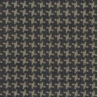Mariani Giada S Giada 51 textile sample, dark charcoal gray geometric weave with beige and taupe fragmented square motifs, tight jacquard construction.
