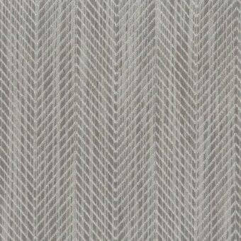 Chevron fabric sample, cool gray tones, tightly woven linear texture with alternating light and dark bands; studio product shot.