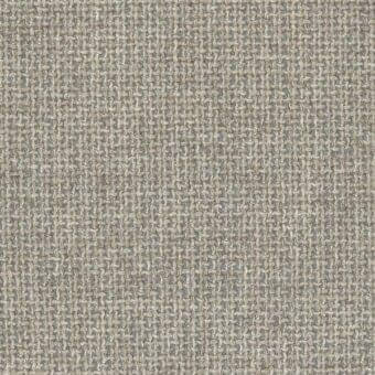 Woven fabric sample, beige and light gray, textured grid pattern with heathered effect and visible knots; Mariani brand label present.