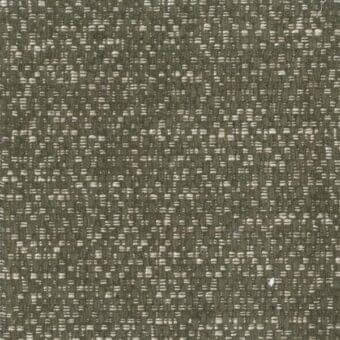 Mariani Camilla fabric texture, muted olive-green woven material with off-white flecks, dense nubby construction, matte finish.