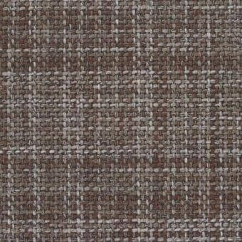 Gunnar fabric texture displaying an irregular weave of brown, taupe, off-white, and rust threads with a dense, matte, nubby surface.