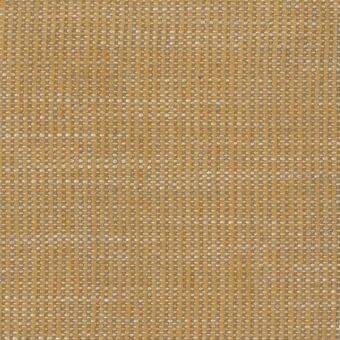 Kos fabric sample, mustard yellow woven textile, subtle grid pattern with off-white threads, matte finish, Mariani collection.