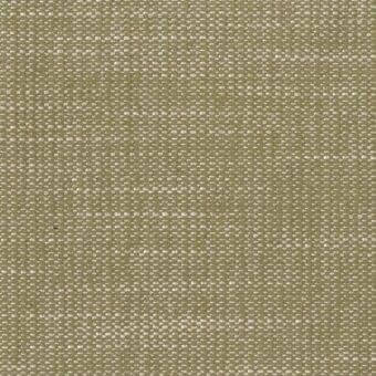 Mariani T Kos fabric sample, muted olive green woven textile, dense vertical ribbing, matte finish, speckled cream thread detail.