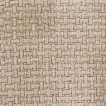 Woven textile, beige and tan, dense grid pattern with looped pile; “Le Fate” fabric by Mariani with subtle heathered texture.