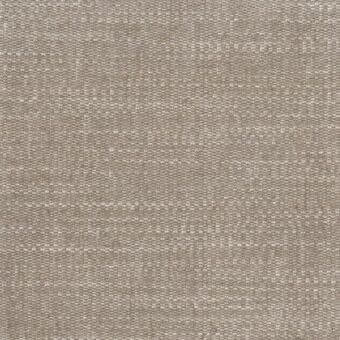 Mariani Lucrezia fabric sample, muted taupe heathered weave, dense grid pattern, matte finish, textile detail with text integration.