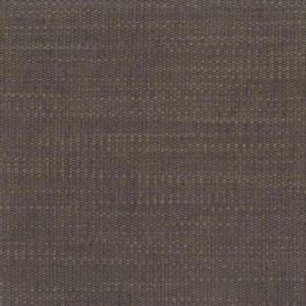 Mariani Lucrezia fabric sample, gray-brown woven texture, dense knot pattern, matte finish, with product label visible against a gray background.