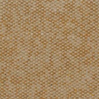 Woven fabric texture, sandy beige and golden-brown tones, dense grid pattern with dark flecks, matte finish, sample labeled “m015”.