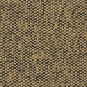 Woven fabric sample with muted gold and dark charcoal grid pattern, dense texture, and subtle tonal variations; label reads "mariani m015".