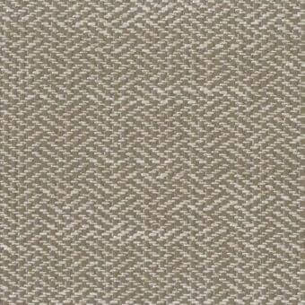 Herringbone fabric texture in muted taupe and off-white tones, dense weave with matte finish, labeled “Mylos” from Mariani collection.