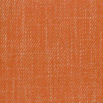 Orange woven fabric sample with a dense diagonal texture and matte finish, displaying tonal variations and a repetitive thread pattern.