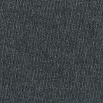 Mariani fabric sample, charcoal gray woven texture, dense plain weave with heathered appearance and subtle tonal flecks, “T Ronny 701” label.