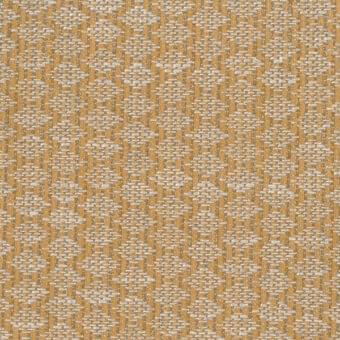 Mariani Syros fabric texture, golden-brown basket-weave pattern with beige accents, dense linen blend, matte finish, repeating motif.