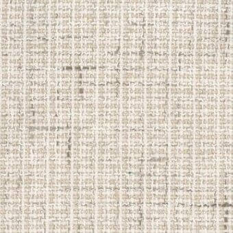 Woven fabric texture, light beige and tan grid pattern with gray-brown threads, coarse nubby weave, Mariani "T Toffee" collection.