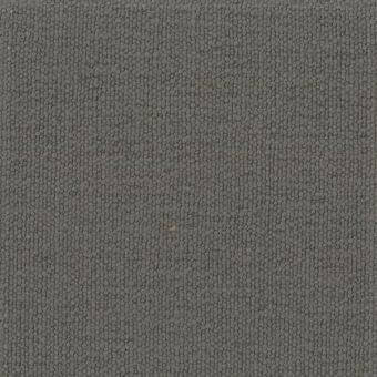 Gray woven fabric texture with granular surface and small raised circles, displaying a muted tone and looped pile construction.