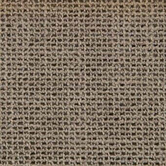 Neutral woven fabric sample, coarse jute texture, dense irregular grid pattern with visible fibers, matte finish, subtle horizontal directionality.