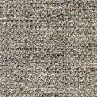 Woven fabric sample, muted gray and beige tones, dense nubby texture with irregular knots, identified as Arketipo Dub 4989.