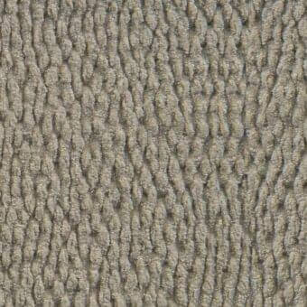 Dense nubby fabric texture, gray and beige tones, consistent looped pattern, matte finish, woven construction, suitable for upholstery.