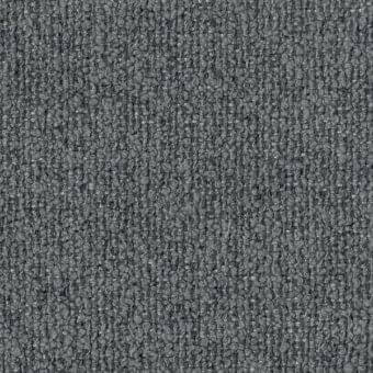 Dark gray woven fabric texture with a granular surface and tight looped weave, labeled “arketipo evron 1106300005369” for indoor use.