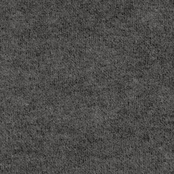 Dark gray textile sample with dense, granular weave and matte finish, exhibiting a uniform texture and consistent, muted color tone.