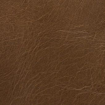 Brown leather texture sample, “pelle leonardo” Arketipo 110030001007, displays a matte finish with fine creases and tonal variations.