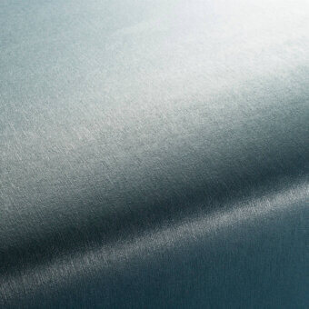 Teal and gray gradient fabric sample with a linear woven texture, matte finish, and subtle undulation; label reads “belmondo bm 66”.