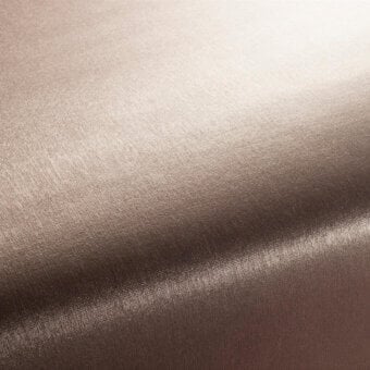 Belmondo fabric sample, muted brown satin with woven texture, displaying tonal gradient and diffused sheen.