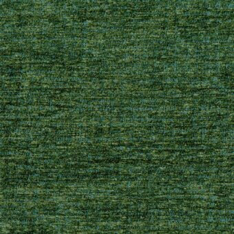 Belmondo fabric sample, green twill weave with teal and gold flecks, dense textured surface, category E.