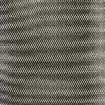 Belmondo fabric sample, gray woven textile, rectangular grid pattern with beige threads, textured nubby surface, category F, bm 81 shade.