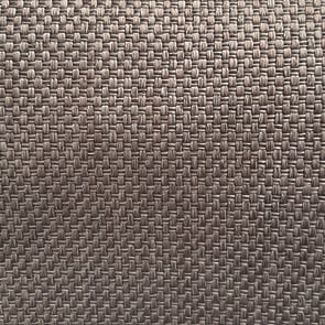 Taupe woven fabric sample displays a grid pattern with subtle tonal variations, matte finish, and dense square weave; label reads “bellavista fabrics cat a 380 37”.