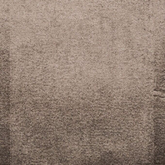 Taupe fabric sample with dense granular texture, short woven pile, and subtle tonal variations; label reads “bellavista fabrics cat c fh gl 718”.
