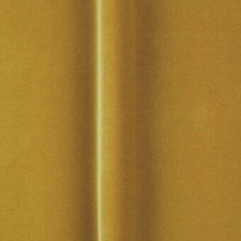 Gold fabric swatch with vertical weave texture, central crease, and product code “bellavista > fabrics > cat c > o vc 119” text.