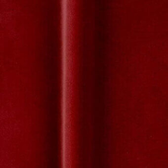 Red fabric swatch with matte finish and vertical fold, displaying woven texture; label reads "bellavista > fabrics > cat c > o vc 418" on gray background.