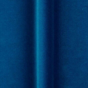 Bellavista fabric swatch, deep blue matte textile, vertical fold highlighting woven texture, product code o vc 715.