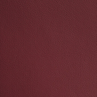Red-brown leather texture sample, finely pebbled grain, matte finish, with “bellavista leather cat. p1 p1.41” label printed along the bottom.