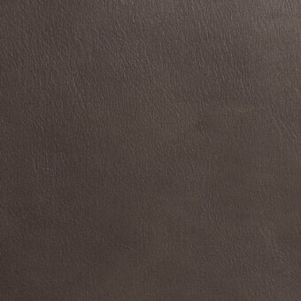 Dark brown leather texture sample with a subtly pebbled grain, matte finish, and natural tone variations; full-grain or top-grain quality.