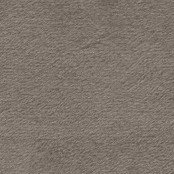 Brown-gray textured fabric sample displaying a dense, granular surface with short fibers and a mottled, uneven appearance; studio lighting.