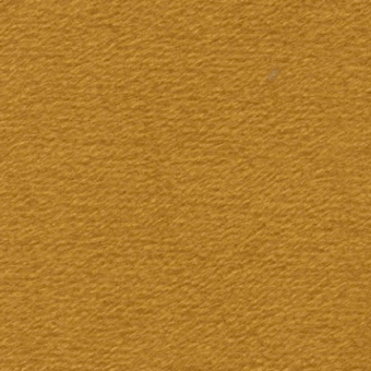 Golden-yellow woven fabric sample with granular texture, displaying a uniform color and subtle brand text: “bizzotto > cushions > fabrics”.