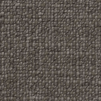Textured gray-brown fabric sample displays a dense grid of raised circular elements, with subtle tonal variations and a slightly rough woven texture.