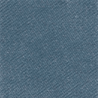 Velvet fabric sample, blue-gray tone, with a dense diagonal rib weave and short pile exhibiting subtle light and shadow variations.