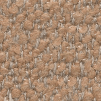Woven fabric texture, earthy brown and beige, dense basketweave construction with looped yarn and horizontal strands, natural fiber appearance.