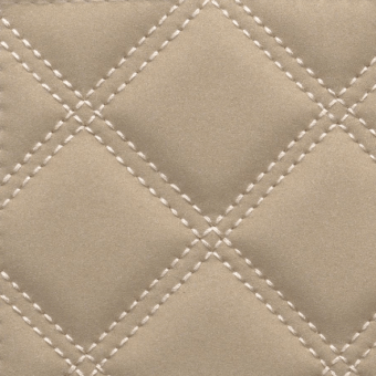 Tan diamond-stitched fabric texture with off-white thread, featuring a matte finish and geometric quilted pattern resembling suede.