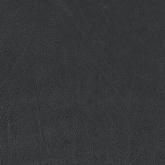 Dark gray leather texture with a dense, irregular pore structure and matte finish, displaying a consistent charcoal tone and uniform surface.