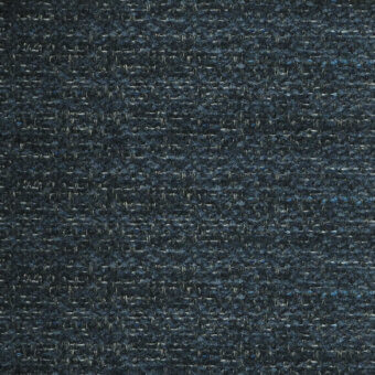 Dark teal fabric sample with heathered weave, featuring gray and blue threads in a dense, irregular, nubby tweed-like texture.