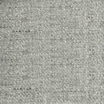 Woven fabric texture in muted gray with heathered variations, beige flecks, dense irregular weave, matte finish, durable material sample.