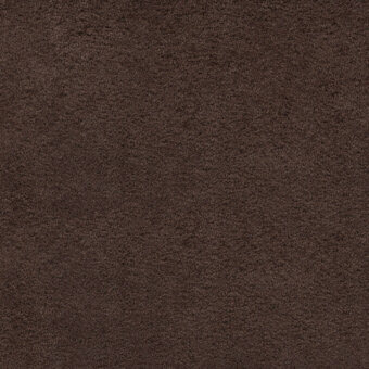 Novabuk fabric texture sample, deep brown color, consistent short pile with matte finish and subtle granular appearance, bolzan letti branding.